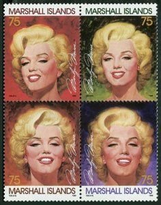 Marshall 592 ad block,MNH.Michel 593-596. Marilyn Monroe,actress,1995.