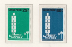 SINGAPORE, 1969 10,000 Homes for the People pair, mnh. 