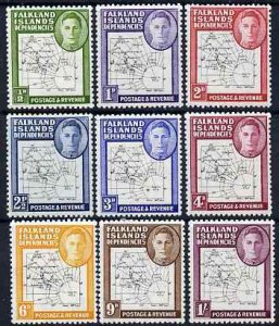 FALKLAND IS DEPS - 1946 - Maps, Thin Lines - Perf 8v Set - Mint Never Hinged