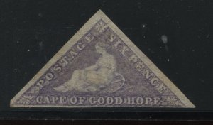 Cape of Good Hope 1855 6d lilac Triangular mint no gum