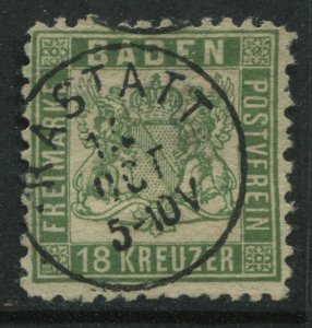 Baden 1862 18 kreuzer green CDS used