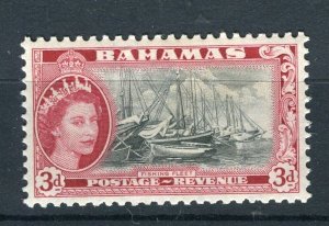 BAHAMAS; 1954 early QEII pictorial issue fine Mint hinged 3d. value