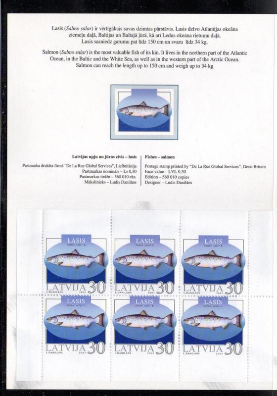 Latvia Sc 576a 2003 Fish stamp booklet mint NH