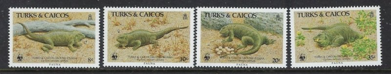 Turks and Caicos 710-13 MNH 1986 Iguanas (ap6833)