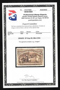 momen: US Stamps #234 MINT OG H PSE GRADED CERT XF-SUP 95 LOT #79139