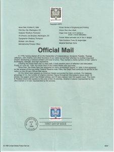 US SP1329 Official Mail Souvenir Page #O157