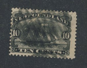 Newfoundland Used Stamp; #59-10c Ship F/VF Guide Value = $60.00