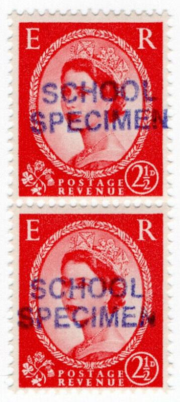 (I.B) Elizabeth II Postal : School Specimen Overprint 2½d