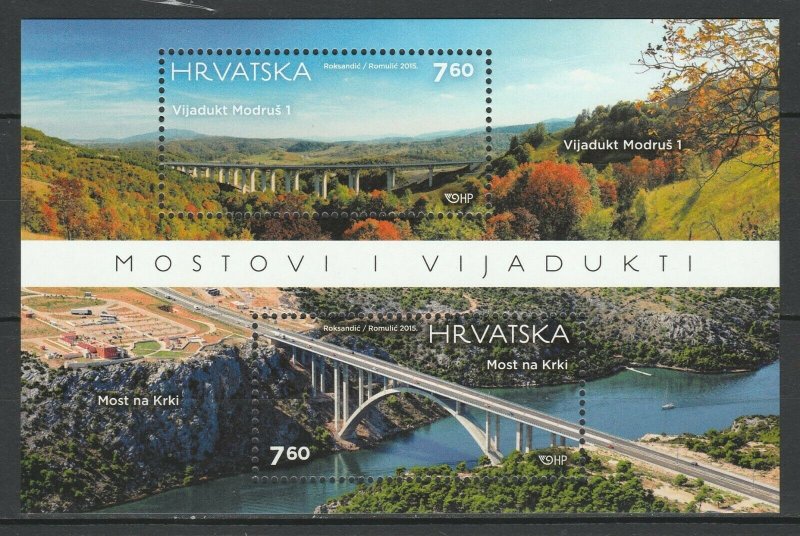 Croatia 2015 Architecture Bridges MNH Block