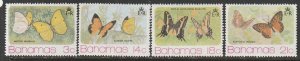 1975 Bahamas - Sc 370-3 - MH VF - 4 single - Butterflies