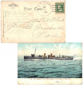 United States Ships 1c Washington-Franklin 1909 U.S.S. Culgoa Type 1(C)  AF-3...