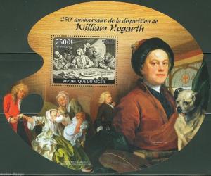 NIGER 2014 250th MEMORIAL ANNIVERSARY OF WILLIAM HOGARTH  SOUVENIR SHEET MINT NH