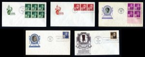 # 889 to 893 U addressed First Day Covers with various cachets dated 1940