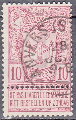 belgium  scott no 77  used