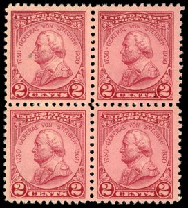 US Sc 689 MNH BLOCK of 4 - 1930 2¢ - Gen. von Steuben