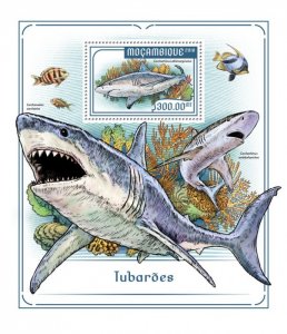 MOZAMBIQUE - 2018 - Sharks - Perf Souv Sheet - Mint Never Hinged