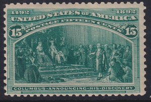 238 U.S. 1893 Columbian Exposition 15¢ issue MNH CV $600.00