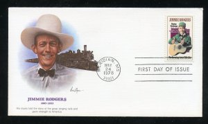 US 1755 Jimmie Rodgers, Country Hall of Fame UA Fleetwood cachet FDC 