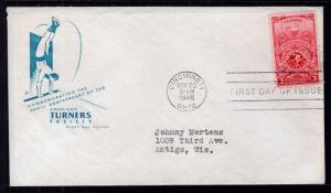 US 979 American Turners House of Farnam Typed FDC