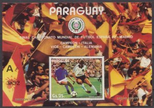 PARAGUAY - 1982 FIFA WORLD CUP OF FOOTBALL / SOCCER - MIN. SHEET MINT NH