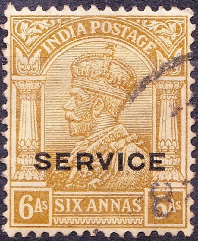 INDIA KGV 1936 6a Bistre 'Service' SGO133 FU