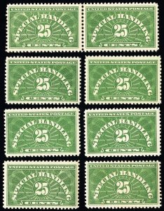 US Stamps # QE4 Special Handling MLH VF Lot Of 8