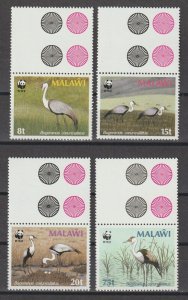 MALAWI 1987/88 WWF SG 759/62 MNH