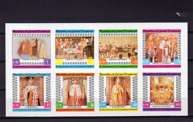 Equatorial Guinea 1978 25th.Anniv.Coronation #VI Sheetlet (8) Imperforated MNH