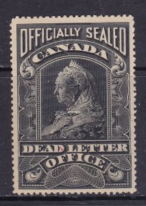 Canada Scott OX3,  1907 QV Post Office Seal, VF, MLH.  Scott $150