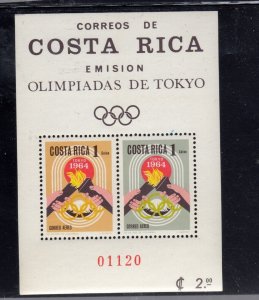 COSTA RICA #C416a 1965 OLYMPICS TOKYO MINT VF NH O.G S/S2 bb