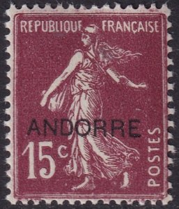 Andorra French 1931 Sc 6 MH*