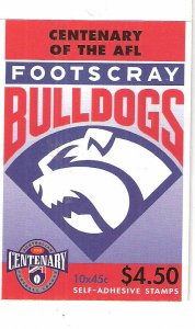 Centenary AFL 3 Stamp Booklets Footscray Bulldogs Australian Western CTO