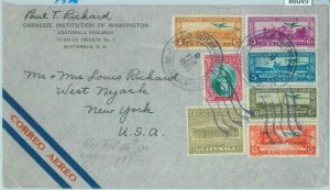 86049 - GUATEMALA - POSTAL HISTORY - Overprinted stamps on AIRMAIL COVER 1938