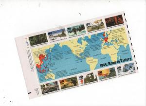 Scott #  2838	WWII 1944 10  Stamp sheet