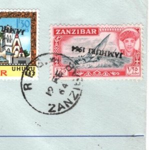 ZANZIBAR Republic Cover 1s/25c INVERTED *JAMHURI 1964* OVERPRINT ERROR MA1209