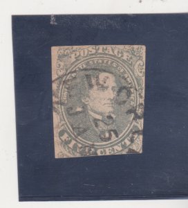 Confederate States Scott # 1 Used NEW ORLEAND Jan. 25 SON CXL slight Hinge Thin