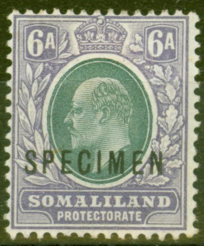 Somaliland 1904 6a Green & Violet Specimen SG38s Fine Mtd Mint