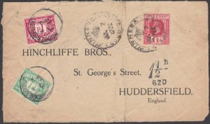 GOLD COAST 1922 cover FRONT ex Winnebah to UK with postage dues.............T473