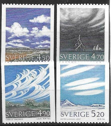 1990   SWEDEN  -  SG.  1537 / 1540  -  CLOUDS   -  MNH