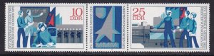 German Democratic Republic   DDR   #1409-1410 MNH 1972 fair pair + label