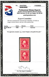 349 Mint,OG,NH... Line Pair... PSE Certificate... SCV $1,350.00