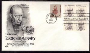 US 1845 Igor Stravinsky Artcraft U/A FDC