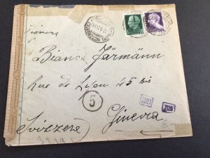 Italy 1944 to Switzerland Geneva censor  postal cover  Ref 62853