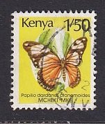 Kenya     #430A  1988  used  butterflies 1.50sh