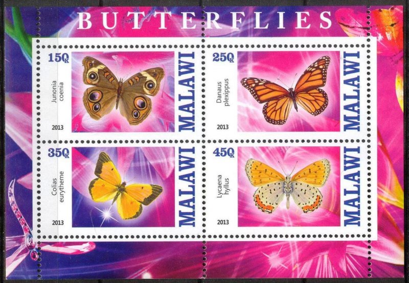 Malawi 2013 Butterflies (4) MNH Cinderella !