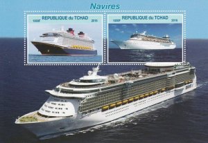 CHAD - 2016 - Cruise Ships - Perf 2v Sheet - MNH - Private Issue