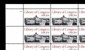 US #2004 Library of Congress - Sheet of 50 -  OGNH - VF - CV$20.20 (ESP#491) 