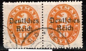 German States Bavaria Scott # O53, used, pair, exp h/s, Mi # DR35