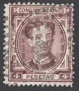 Spain Sc# 229 Used 1876 4p King Alfonso XII