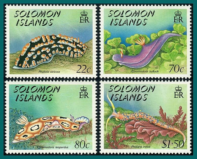 Solomon Islands 1989 Nudibranchs, MNH #639-642,SG648-SG651